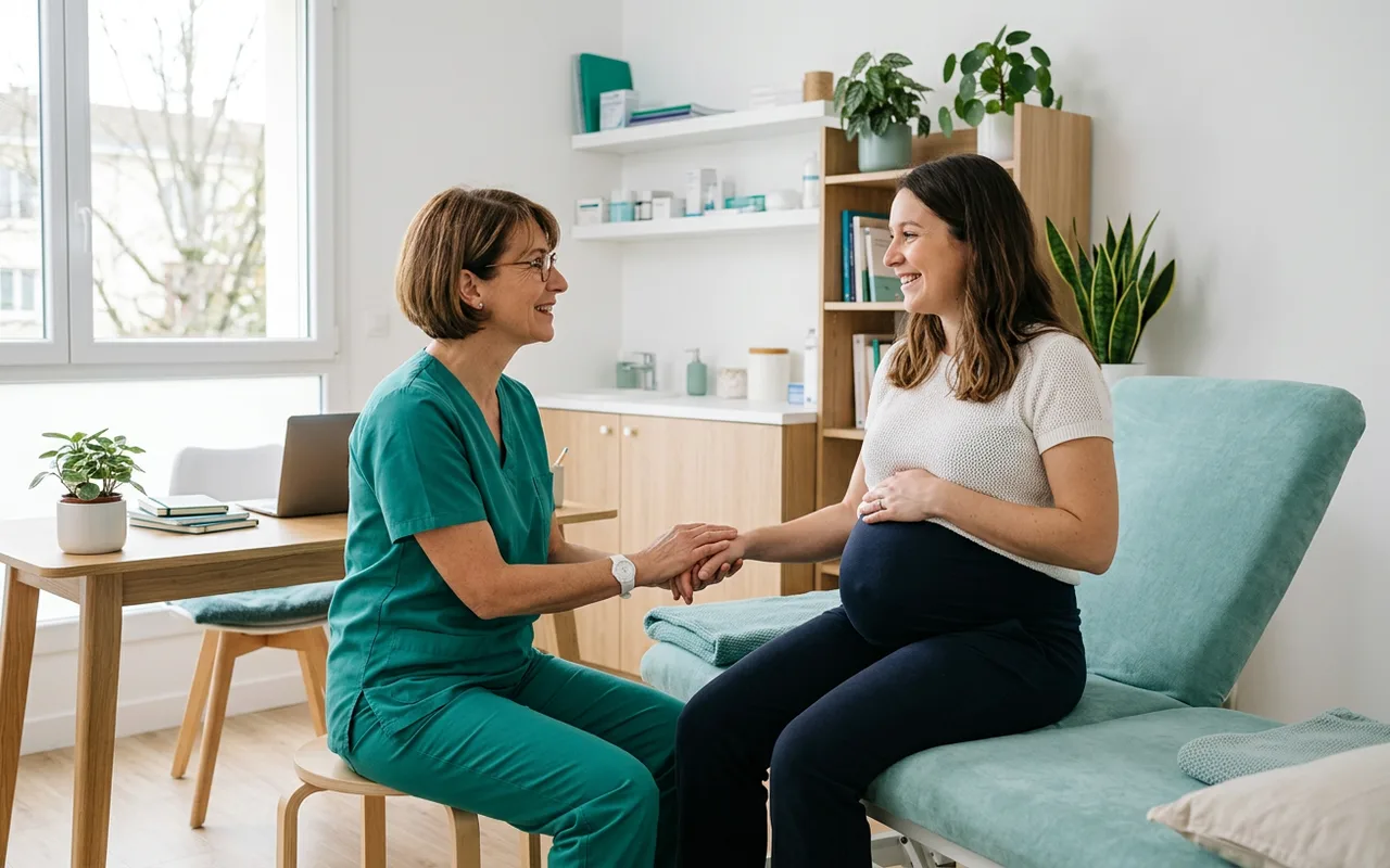 Photo : sage-femme libérale en consultation (visuel à fournir)